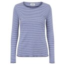 Longsleeve BW schmal geringelt china-blau/ rosa L