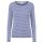 Longsleeve BW schmal geringelt china-blau/ rosa L