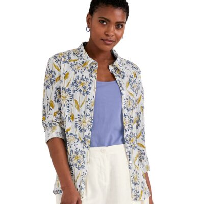 Larissa Shirt Agapanthus Lino Chalk