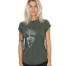 T-Shirt Women Stone Washed Green Maple Island