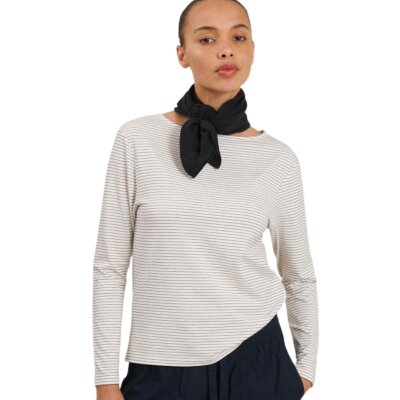 Longsleeve Liva Boat Neck Whisper White