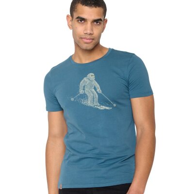 T-Shirt Animal Yeti Ski Guide blue stone