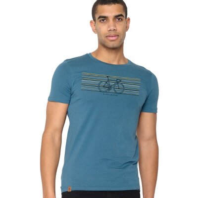 T-Shirt Bike Happy Guide blue stone