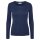 Longsleeve Wolle jeansblau/schwarz